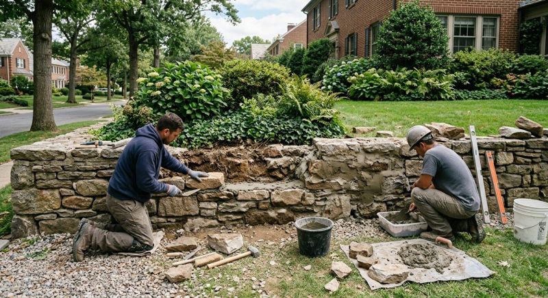 Brick Retaining Wall Repair in Tomball, TX