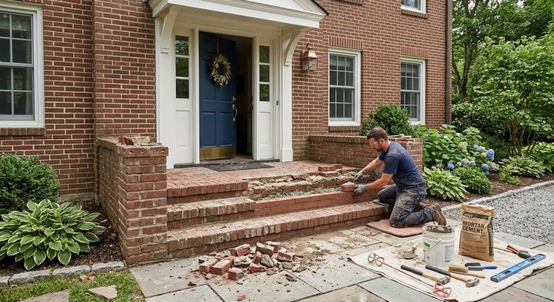 Brick Steps Repair in Tomball, TX