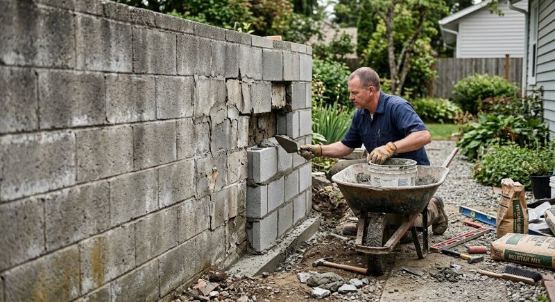 Cinder Block Repair in Tomball, TX