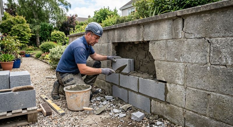 Cinder Block Wall Repair in Porter, TX