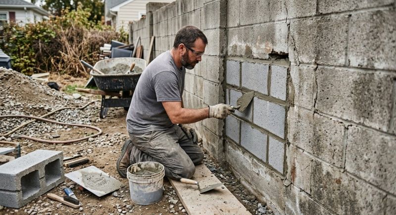 Cinder Block Wall Repair in Prairie View, TX