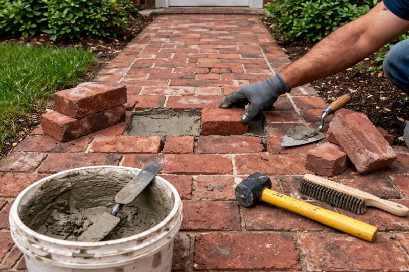 Entryway Brick Repair in Tomball, TX