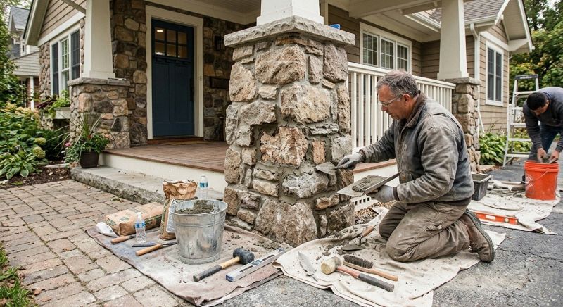 Stone Column Repair in Tomball, TX