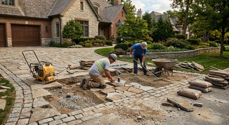 Stone Walkway Repair in Tomball, TX