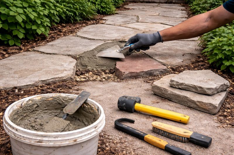 Stone Walkway Repair in Tomball, TX